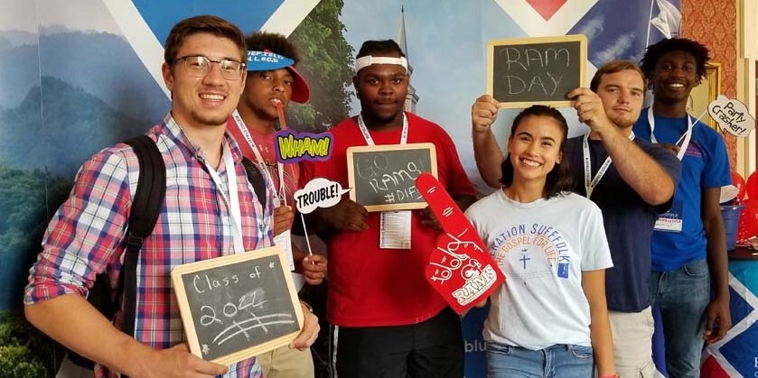 Incoming BU students participate in Ram Day.