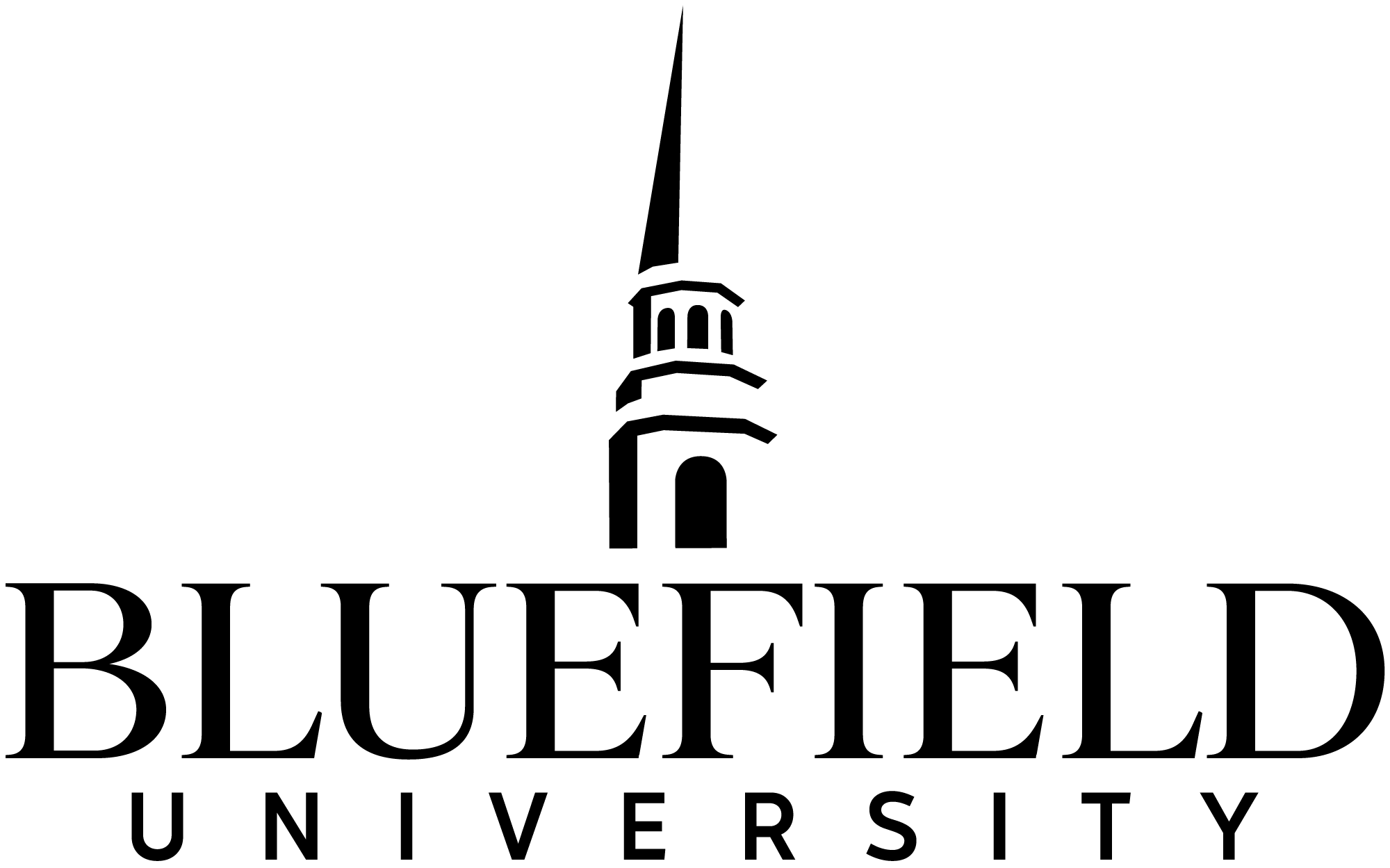 Full Bluefield University logo in black.