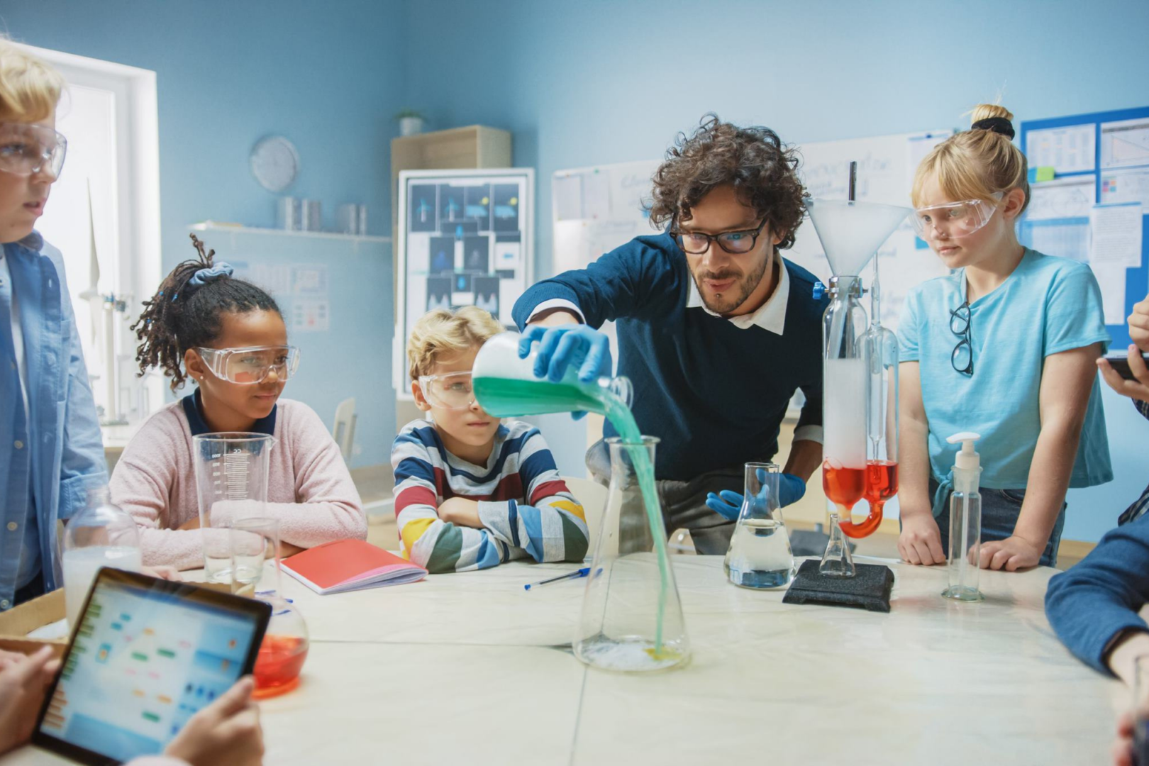 Chemistry Teacher with Students