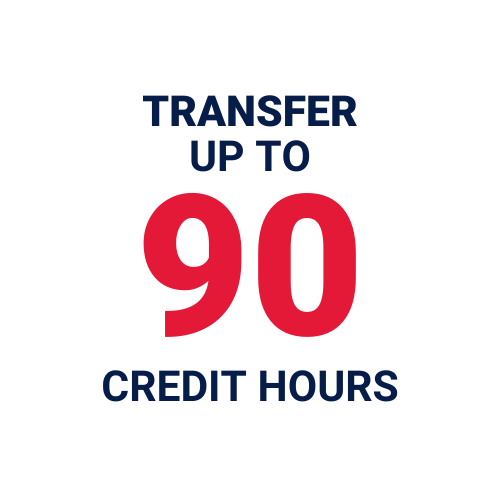 You can transfer up to 90 credit hours.