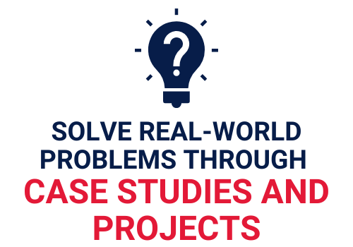 Solve real-world problems through case studies and projects.