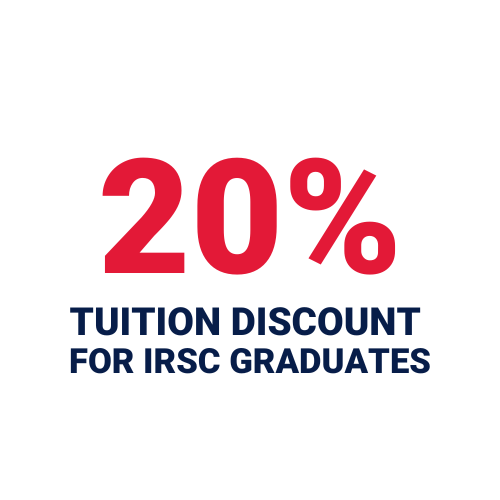 We provide a 20% tuition discount for IRSC graduates.
