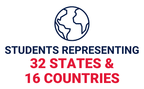 Bluefield University students represent 32 states and 16 countries.