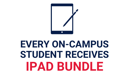 Every on-campus Bluefield University student receives an iPad bundle.