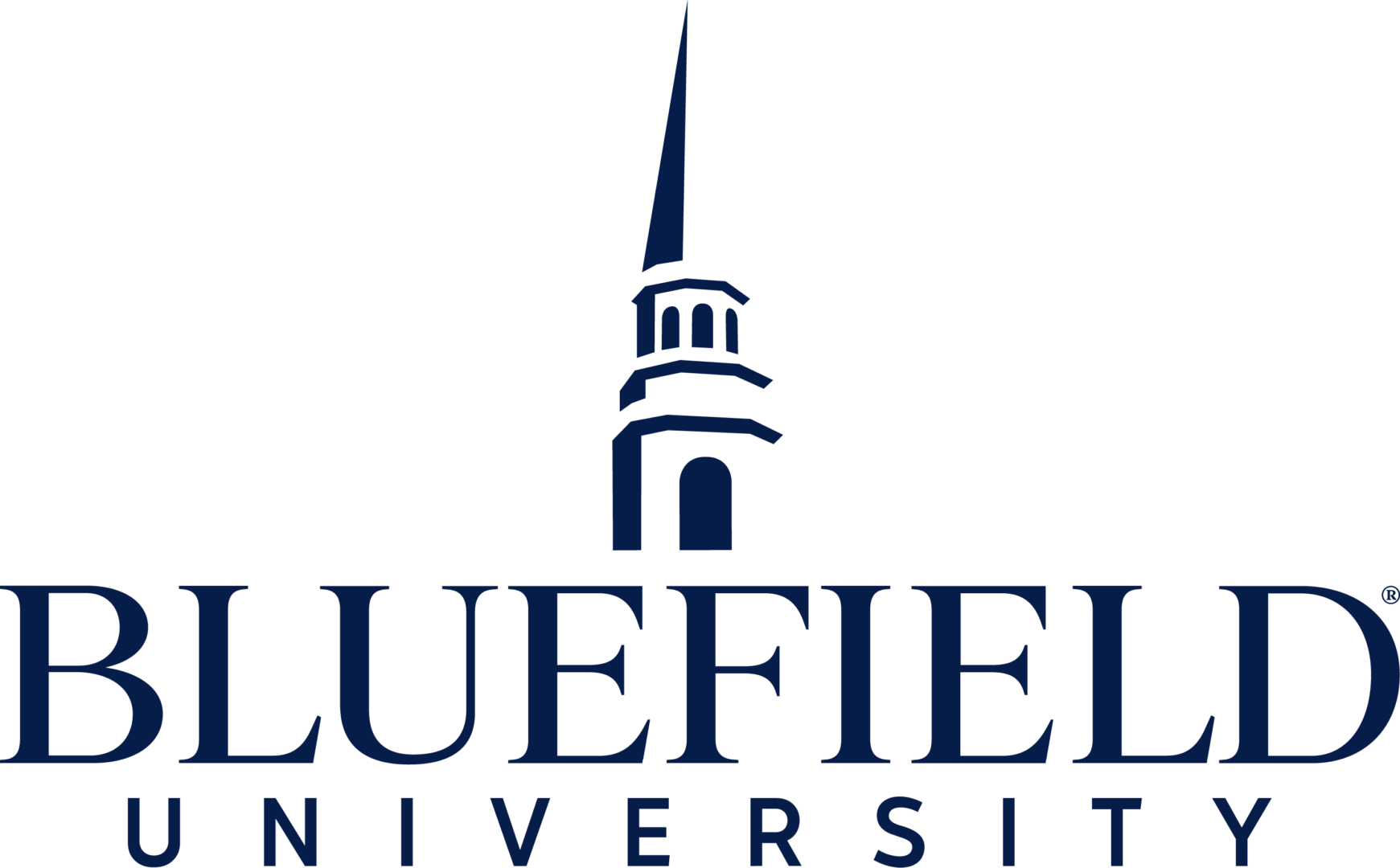 Full Bluefield University logo in blue.