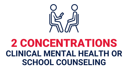 2 Concentrations Available 2 concentrations available in clinical mental health or school counseling