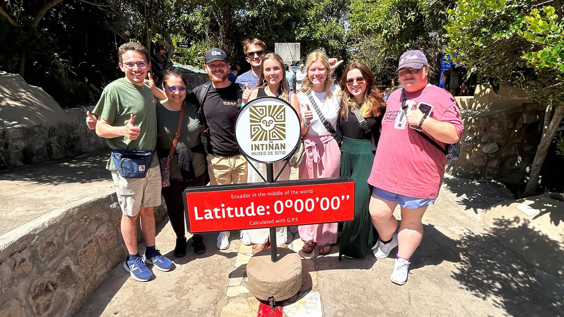 Bluefield University students posing for a photo on a mission trip to Ecuador