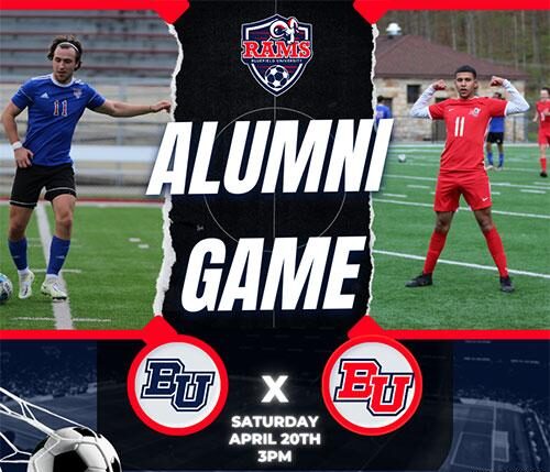 Poster for the annual alumni soccer match.