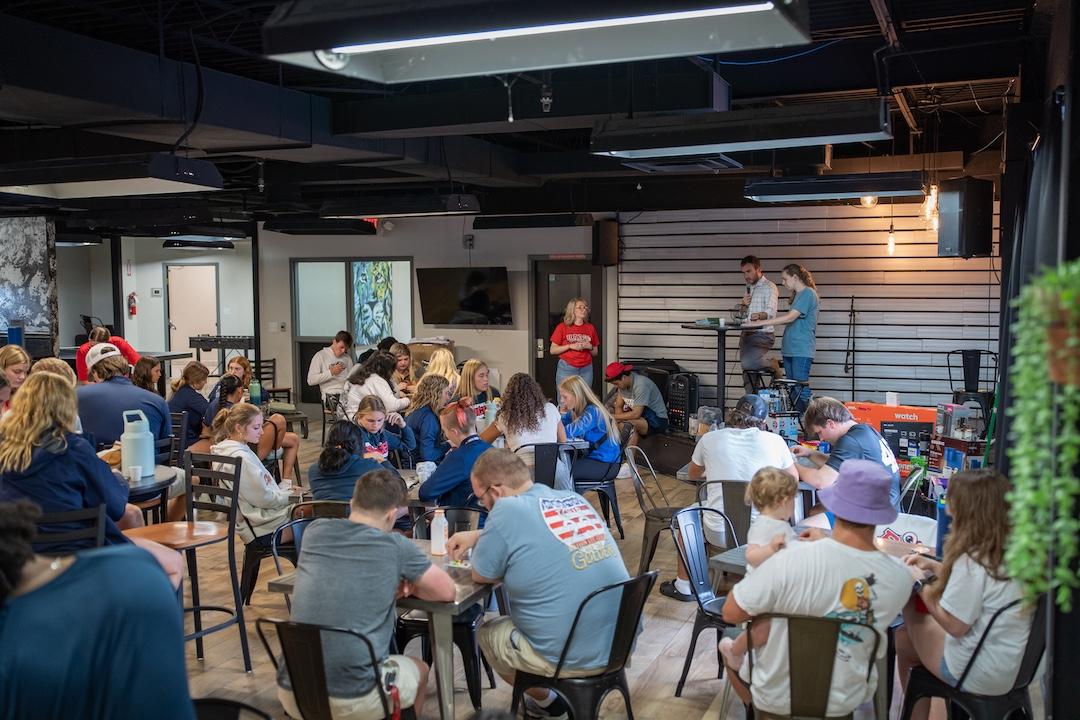Students play bingo in the Student Center