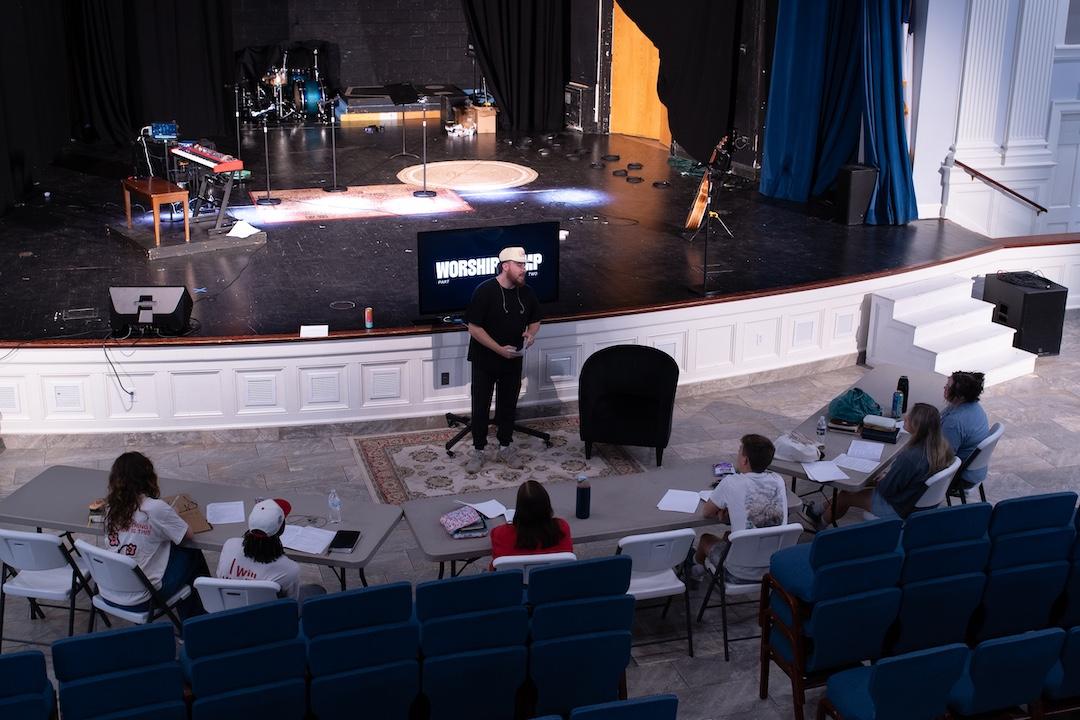 Campus Pastor speaks to students.