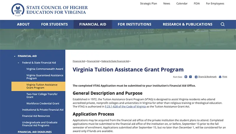 VTAG Site Screenshot