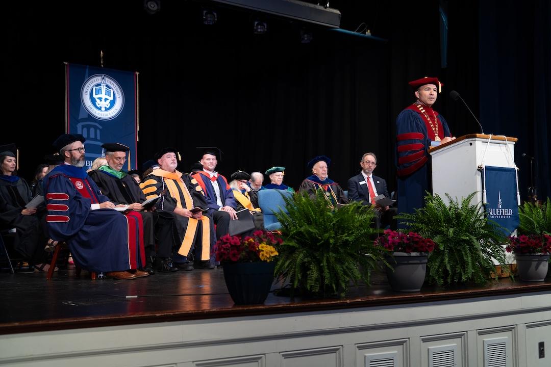 Commencement-2025 Dr. Peterson speaks at commencement.