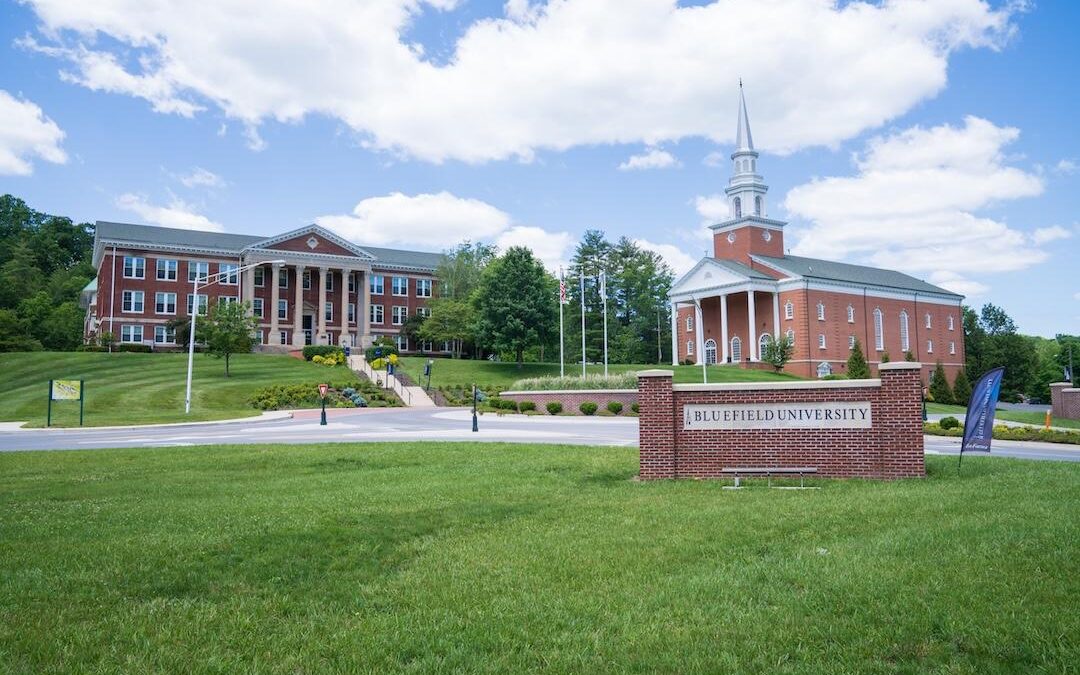 The entrance to the Bluefield University campus.