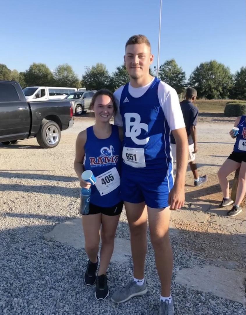 A photo of Devan Reeves and Maddie Thompson on the Rams Track & Field team.