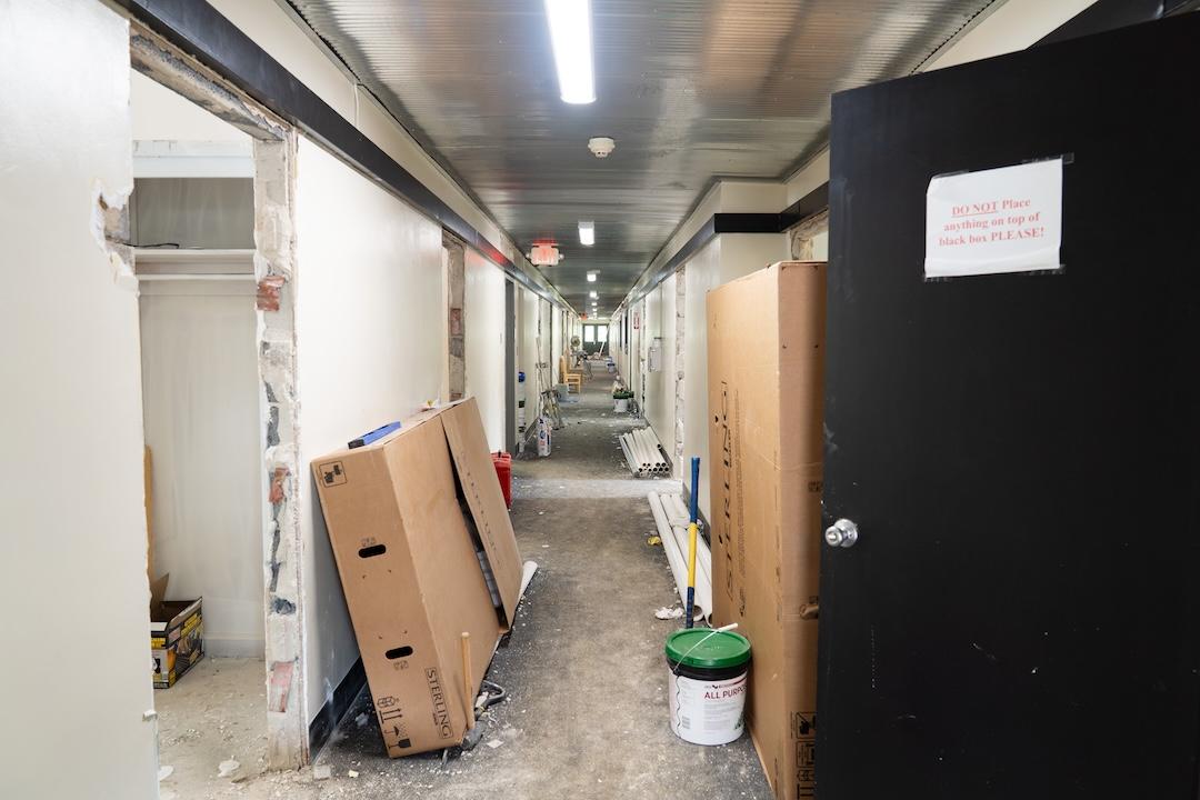 An interior view of Rish Hall during the summer 2026 renovation.