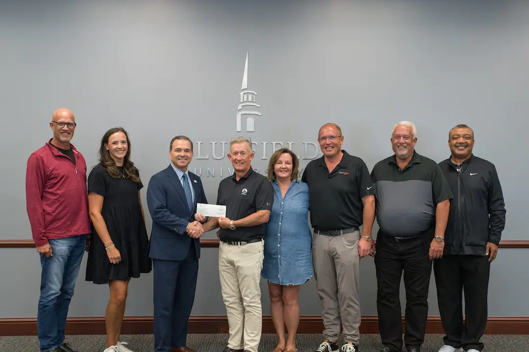 Paul-and-Carol-Cole-Foundation-August-2026 Board members from the Paul and Carol Cole Foundation present a check to President Steve Peterson.