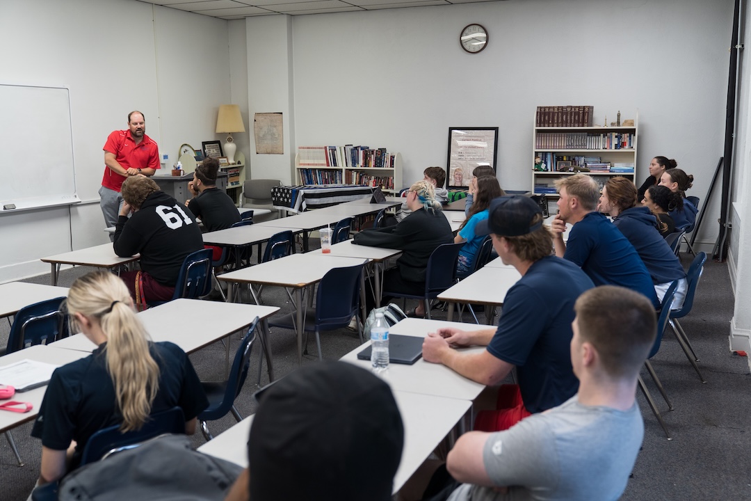 Zachary Smith, Esq. speaks to a class.